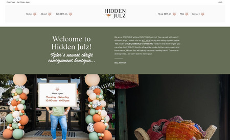 Hidden Julz Upscale Thrift Consignment Boutique: Semi-Custom Web Design