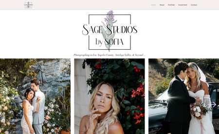 Sage Studios by Sofia: Wedding and engagement photographer (Advanced Website Design).