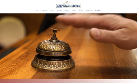 Backstage Suites: I have designed this hotel website with its mobile version.