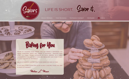 Savors Home Bakery: Website Redesign, Graphic Design, Operational Improvements, Logo Redesign