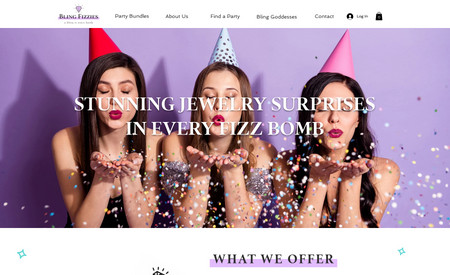 Bling Fizzies: We helped this start-up with an aesthetically fun and unique website that engages their audience. Bling Fizzies sells jewelry surprises hidden in fizz bombs that people can purchase directly or sign up as an ambassador who makes commission off of selling the products.