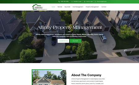 Affinity Property: Affinity Property Management needed to have a professional website to attract new renters and property owners looking for a quality property management company. 