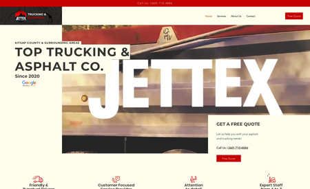Jettex Trucking &amp;amp; Asphalt Co.: Jettex had an existing site that hadn&amp;#39;t been touched since it&amp;#39;s inception. The goal was a refresh with a focus on lead generation for local jobs. 