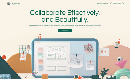 Agensee: Collaborate Effectively,
and Beautifully.

Agensee provides an effective and joyful way to manage your creative projects with clients