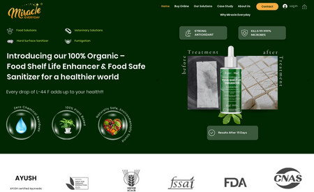 Miracle Everyday: Miracle Everyday is a site that provides organic, non–toxic, sustainable solutions for diverse health and hygiene needs. Shariwaa has helped them build a site on Wix Studio.

