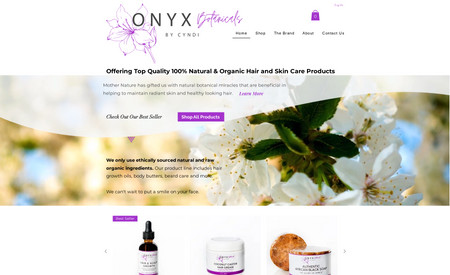 ONYX Botanicals: web design, ecommerce store, mobile friendly and members area