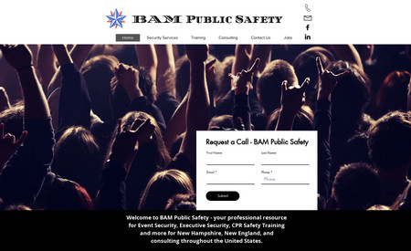 BAM Public Safety: Re-designed and re-built to meet owners&#39; needs for portraying the right image of his business; optimized site for optimal target traffic; and completed the &quot;technical SEO&quot; service with Google Analytics and Search Console set up and verification.