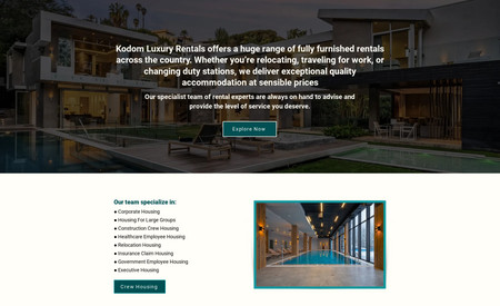Kodom Luxury Rentals: This is E-commerce website