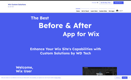 Wix Custom Solutions: This is the landing page that introduces our team's custom solutions we've developed to enhance the Wix experience. The apps you see are available on the Wix App Market.