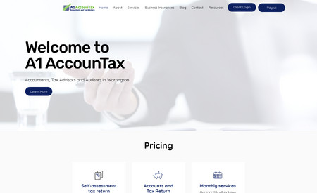 Accountancy Firm Website: Redesign of an existing website for an accountancy firm. This smart new website features first page on Google on selected key terms.