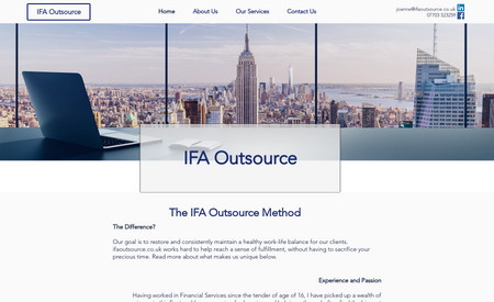 IFA Outsource: IFA needed a very simple website designed for there professional outsourcing agency. An easy to use platform with high visibility call to action buttons.

IFA were very happy with the final product and we continue to provide Google Ads support to their business.