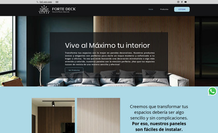 Fortedeck Interiores: El cliente quería una página para mostrar el alcance de productos que ofrece a empresas grandes y cliente final.