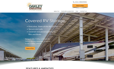 Oakley Executive RV & Boat Storage: Optimized site for conversions and SEO.
