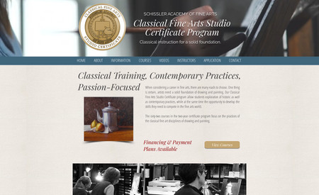 Schissler Classical Fine Arts Studio Certificate Program: 