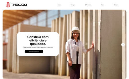 Theodo Construtora: Site institucional para empresa de construções pré-fabricadas.