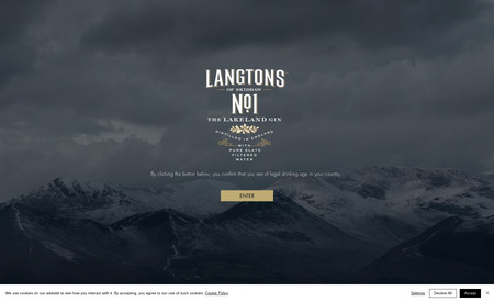 Langtons Gin: The brief was to design a high quality but simple website ready for the launch of a brand that had just been purchased. Along with the design came training on the back office, using the CRM and optimizing the site.
