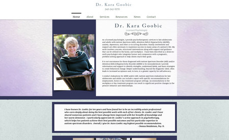 Dr. Kara Goobic, Licensed Psychologist: Web design, training and marketing