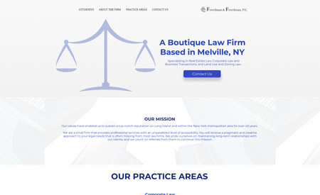 Freedman & Freedman  Law: Law firm that specializes in real estate and business transactions.

Our team migrated their website from Wordpress to Wix and implemented tools to help automate processes. This automation helps Freedman & Freedman perform more billable hours during their day, instead of doing non-billable admin work.