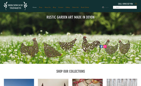 Beechwood Trinkets: Rustic Iron Garden gifts eCommerce Site