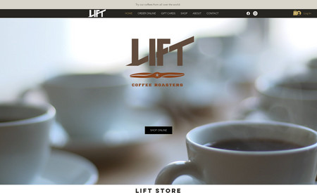 Lift Coffee Roasters: Michael Berger Creative branded, designed and built LIFT Coffee Roasters website and identity. Please contact Michael for your website and creative needs.