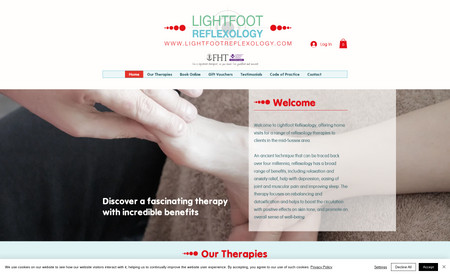 LightfootReflexology: Bookings website with automated emails. Branding development.