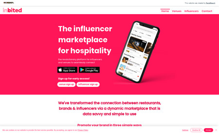 Inbited: Inbited transform the connection between restaurants, brands & influencers via a dynamic market place that is data savvy and simple to use.