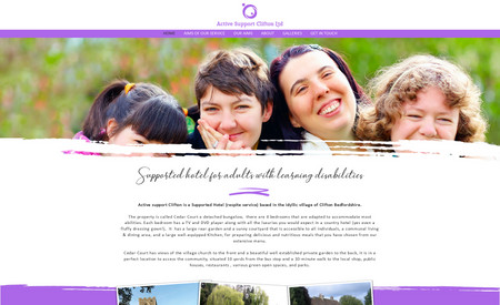 Active Support: Custom website design for this local support group for those with learning difficulties and disabilities and their families. 