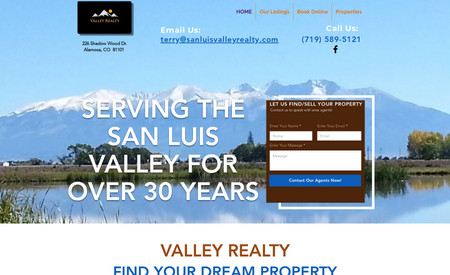 San Luis Valley Realty: Site design, MLS integration.