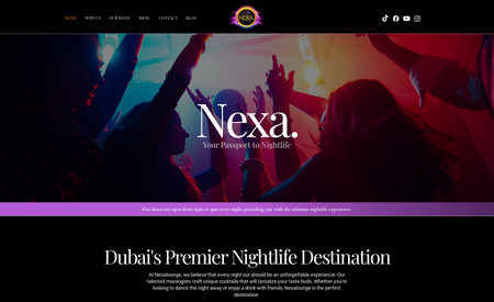 Nexalounge: Tmunique crafted a bespoke website for Nexa Lounge, setting a new standard for bar and nightclub digital presence. Our custom solution reflects the venue's vibe, enhancing user experience and amplifying Nexa Lounge's online allure.