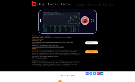 Botz Token: Crypto Landing Page. Everything from initial design, velo code and python code.