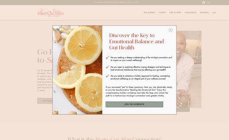 Mind Gut Skin : Website design, graphic design, logo design, and branding project for a health coach located in Virginia. 