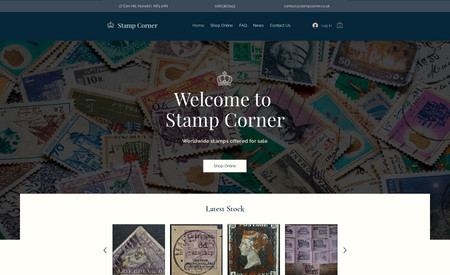 Stamp Corner: Stamp online store in a regal and elegant style.