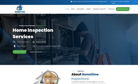 Hometime Inspections: Needing to have a professional look online for realtors and new home buyers Hometime Inspections hired Illuminate Digital to build this great looking site that has already helped bring in new business in the first few months.