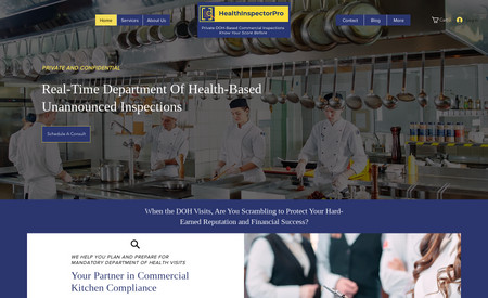 Health Inspector Pro: This new website design is for a start-up company in South Florida.  