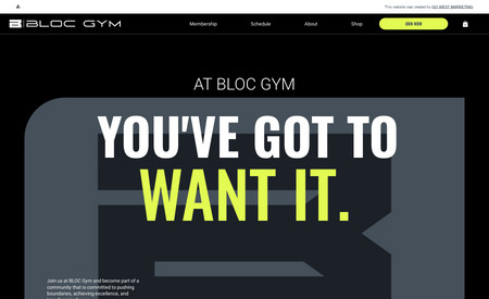 BLOC Gym: Go West Marketing completed the launch of the website for this Los Angeles based gym. Project included:

1. Website design EditorX
2. Content editing