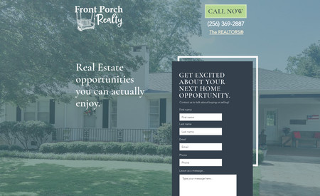 Front Porch Realty: This website informs those looking to sell or purchase a home  in the Sylacauga area.