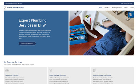 Raines Plumbing: Customer needed a professional website built for his plumbing business