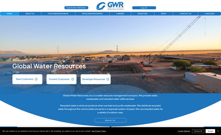 Global Water Resources: Through a collaborative effort with Global Water Resources, we have successfully revitalized their online presence and transformed their digital landscape.