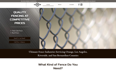 Ultimate Fence Industries: A quick 3 page website we designed for an up and coming business based in California.