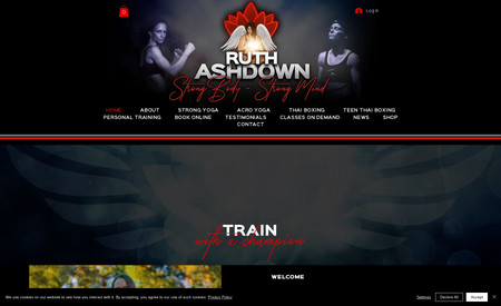 Ruth Ashdown: Fitness class bookings website. Customers can book individual sessions, regular packages and block bookings. There is also an e-commerce element for branded goods and apparel.

Complete branding development.