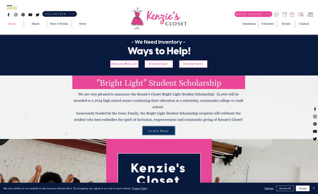 Non-Profit Site Redesign: Kenzie's Closet