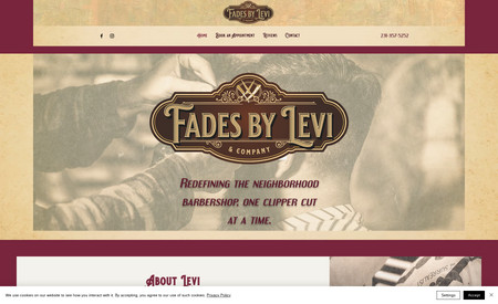Fades by Levi: Can you say VINTAGE?! This site is owned by one of the coolest salons in Michigan, and we were thrilled to create their website and logo. Vintage style with modern features, links to each stylist's individual scheduler with some slick coding, and full SEO. 
