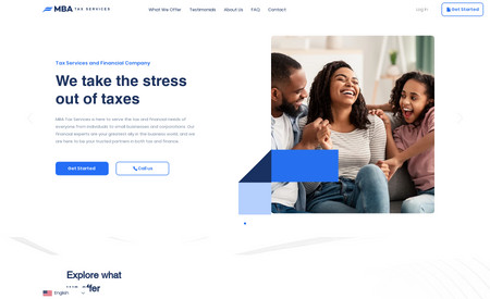 MBA Tax Services : Branding 
Website 
Photography 