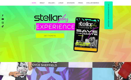 Stellar Plus: - Helped Central City Productions and Stellar TV develop multi-day awards show music experience
- Designed mobile friendly website for experience attendees 
- Created marketing and promotional assets
- Implemented branding initiatives and activations 