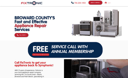 Fixtronic: Appliance Repair Website with SEO maintenance