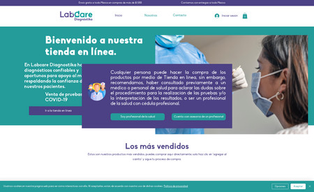 Labcare Diagnostika: Se realizó la tienda en línea para comercializar pruebas rápidas de COVID-19 se configuró las pasarelas de pagos y el sistema de envío con envía.com
