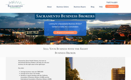 Sac Business Brokers: Web design, CMS and dynamic page listings.