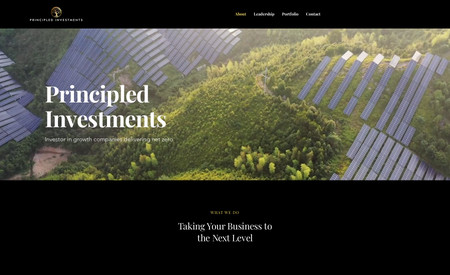 Principled Investment: Designed  a website with a dynamic portfolio for an Investment consultant company in Singapore