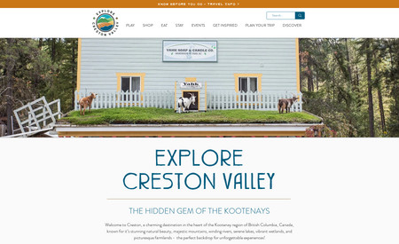 Explore Creston: Completed a redesign of this website for a local tourism board. They had a very low budget but requested a functioning blog website where they can showcase local events and attractions. 