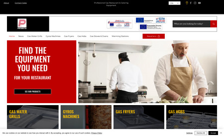 Panaritis Gas: Commercial restaurant equipment website.